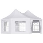 Outsunny 22x16 ft Party Tent with Sidewalls and Windows, White