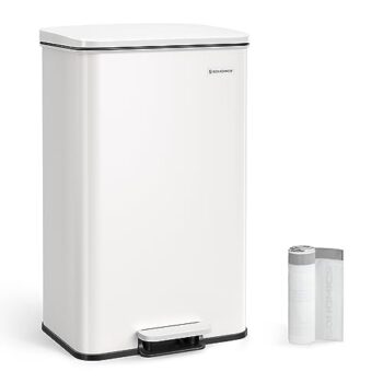 SONGMICS 10.5 Gallon Stainless Steel Trash Can with Soft Close Lid