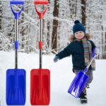 2 Pack Adjustable Kids Snow Shovels with D-Grip Handle Durable Outdoor Tools
