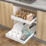 AIKANGBEI Pullout Cabinet Organizer,Expandable(12.6”-20.5”) Pull Out Drawers for Cabinets Fixed with Adhesive Film,Pull-Out Home Organizers for Kitchen,Pantry, Bathroom. White 2 PCS.