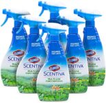 Clorox Scentiva Multi-Use Fabric Refresher Spray | Fabric Freshener for Closets, Upholstery, Curtains, and Carpets | Fresh Brazilian Blossoms | 16.9 Ounces, 6 Pack