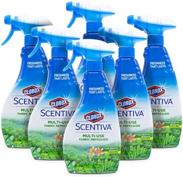 Clorox Scentiva Multi-Use Fabric Refresher Spray | Fabric Freshener for Closets, Upholstery, Curtains, and Carpets | Fresh Brazilian Blossoms | 16.9 Ounces, 6 Pack