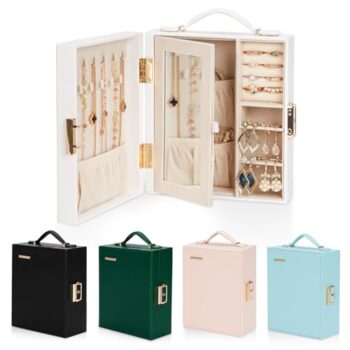 Enthralite Portable Jewelry Box with Mirror for Travel Essentials