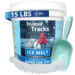 Ice Melt, Pet Safe Ice Melt, 15 LBS Premium Snow Melter, Pure Magnesium Chloride, Safer for Pets, Concrete, Effective to -35 F, 15 lb
