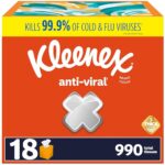 Kleenex Anti-Viral Facial Tissues 3-Ply 18 Boxes 990 Total Tissues