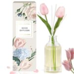 LA BELLEFÉE Premium Pink Rose Reed Diffuser Set with 6 Sticks