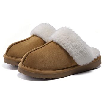 Litfun Women's Fuzzy Memory Foam Slippers for Indoor and Outdoor
