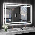 LOAAO 48X36 LED Bathroom Mirror with Lights, Anti-Fog, Dimmable, Backlit + Front Lit, Lighted Bathroom Vanity Mirror for Wall, Shatter-Proof, Memory Function, ETL Listed