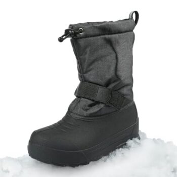Northside unisex child Frosty snow boots, Black, 5 Toddler US