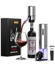 Rechargeable Electric Wine Gift Set - Aerator, Vacuum Stoppers, Foil Cutter and Bottle Opener for Home Bar and Outdoor Parties