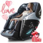 RELX Massage Chair Full Body, Zero Gravity SL-Track Shiatsu Massage Chair, 12 Modes, Airbag Massage, with Heat Body Scan Bluetooth Foot Roller, AI Control(Black)