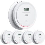 Smoke Detector Carbon Monoxide Detector Combo Battery Powered, 2 in 1 Fire & CO Alarm with LCD Display,Smoke Alarm Co Detector with Test/Silence Button for Home, 5packs