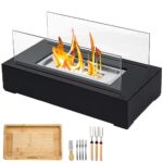 Tabletop Fire Pit with Smores Maker Kit Portable Indoor/Outdoor Mini Small Fireplace Table Top Decor Home Patio Balcony Gifts for Women Mom Her Wedding Mother Housewarming Birthday Valentines Day Gift
