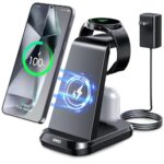 Wireless Charger for Samsung Phones Watch Earbuds(Not for Z Flip & A Serie-Phone), SWIO 3 in 1 Charging Station for Samsung Watch 7/Ultra/6/5/4/3, S24 S23 S22 S21 S20/Note 20 10/Z Fold 4 3,Buds/2/Pro