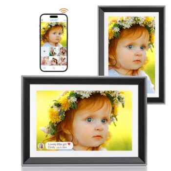 YAXTIFIU 10" WiFi Digital Picture Frame with IPS Touch Screen and 16GB Storage