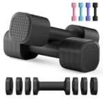 Zempox Adjustable Dumbbell Set of 2, 4 in 1 Free Weights Dumbbells Set for Women, Hand Weights for Women at Home, Each 2lb 3lb 4lb 5lb with TPU Soft Rubber Handle for Home Gym Exercise Training