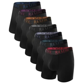 BAMBOO COOL Men's Ultra ComfortSoft Underwear, Moisture Wicking & Breathable No Ride Up Boxer Briefs with Fly, Multipack