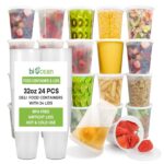 Biocean 32 Oz Reusable Deli Containers - 24 Set