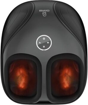 COMFIER Shiatsu Foot Massager with Heat,Kneading Rolling Compression,Feet Massager Machine for Plantar Fasciitis,Neuropathy,Gifts for Women,Men,Multiple Modes,Valentine's Day Gift for Men Women