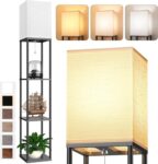 Floor Lamp with Shelves and LED Bulb