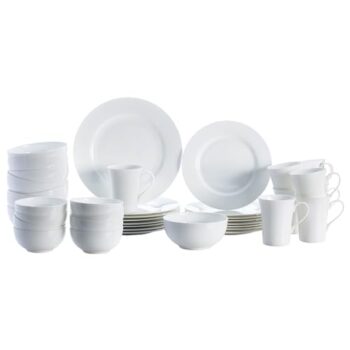 Mikasa Delray 40-Piece White Dinnerware Set, Service for 8, Dining Set