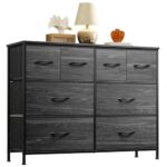 WLIVE 8-Drawer Fabric Dresser - Charcoal Black