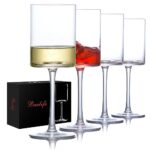 BACLIFE Set of 4 Square Wine Glasses