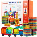 Gemmicc Magnetic Tiles 100 PCS with 2 Cars
