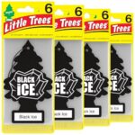 LITTLE TREES Black Ice Air Fresheners - 24 Pack