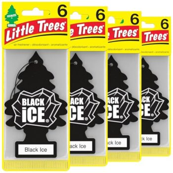 LITTLE TREES Black Ice Air Fresheners - 24 Pack