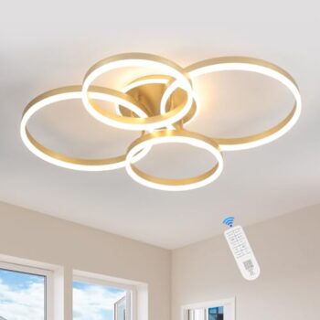 Modern LED 4-Ring Ceiling Light with Remote