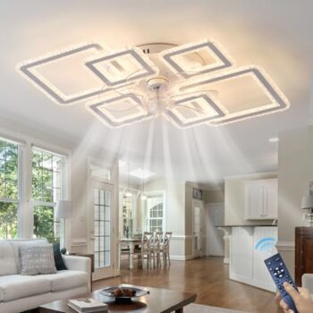 OLUZFAN 33'' Low Profile Ceiling Fan with Lights