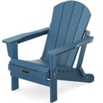 SERWALL Weather-Resistant Folding Adirondack Chair - Blue