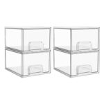 Vtopmart 4 Pack Clear Stackable Storage Drawers