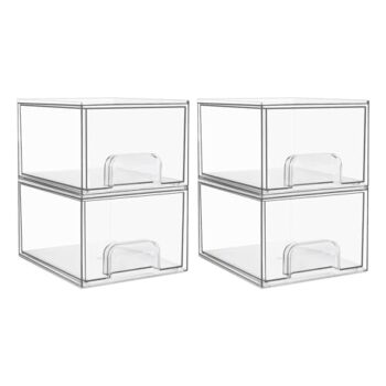 Vtopmart 4 Pack Clear Stackable Storage Drawers