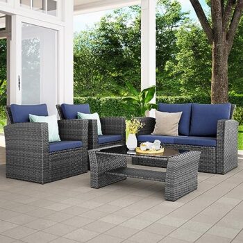 Wisteria Lane 4-Piece Outdoor Wicker Set