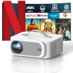 4K WiFi 6 Bluetooth Projector with Dolby Audio