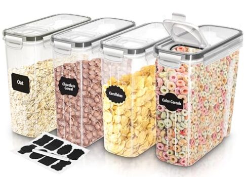 Airtight Cereal Storage Containers - 4 Pack