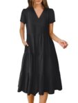 ANRABESS Women's Summer V-Neck Midi Dress