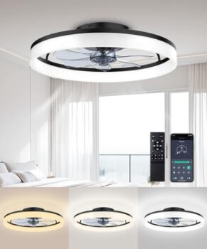 AQUBT 20" Modern Ceiling Fan with Lights