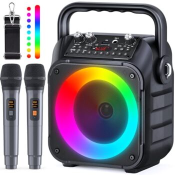 Bluetooth Portable Karaoke Machine with Microphones