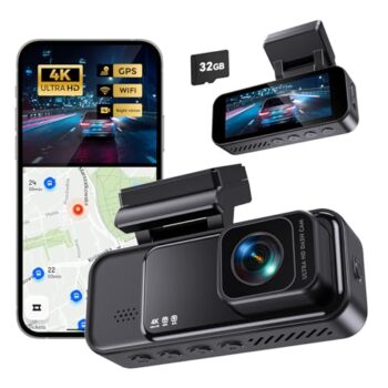 COOLCRAZY 4K Dash Cam with WiFi & GPS