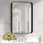 LOAAO Black Metal Bathroom Mirror 22x30