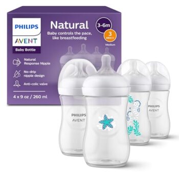 Philips Avent Natural Baby Bottles 9oz 4-Pack