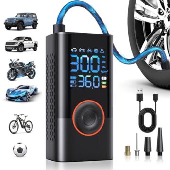 Portable Cordless Tire Inflator with Gauge