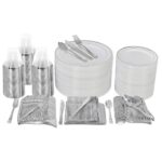 Prestee 600-Piece Elegant Disposable Dinnerware Set