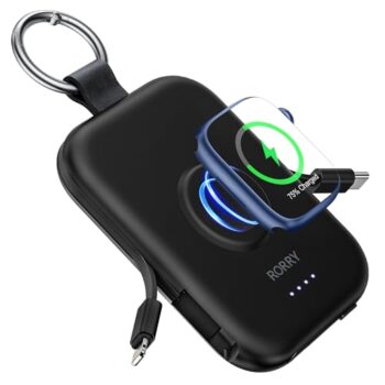 RORRY 5000mAh Portable Charger with Built-in Cables