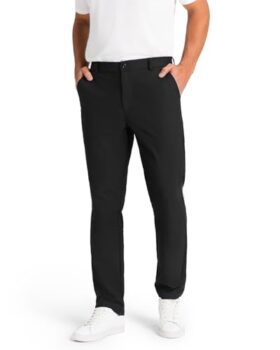 SNOWTEN Men's Stretch Golf Pants, Black