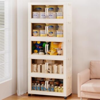 Wookon 5-Tier Magnetic Storage Bins with Wheels