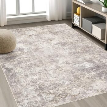 5x8 Abstract Washable Area Rug - Brown